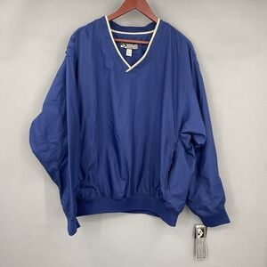Vintage Storm Creek Men XL Blue Pullover Golf Windbreaker Jacket Water Resistant